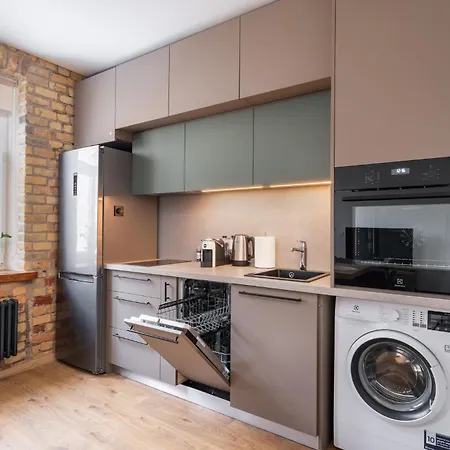 Apartment With Exposed Brick Interior - Stabu Street Apartment