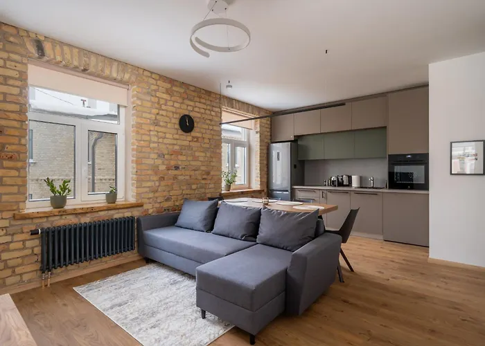 Apartment With Exposed Brick Interior - Stabu Street Riga