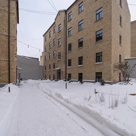With Exposed Brick Interior - Stabu Street Апартаменты